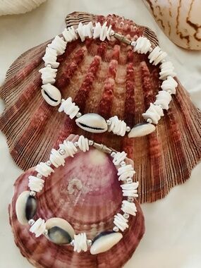 Hawaiian Beach & Cowrie Shell Anklet and Bracelet set